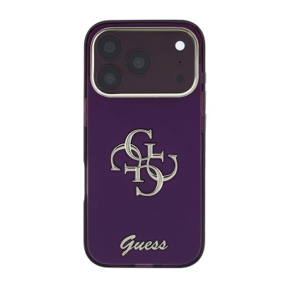 Funda Guess IML Logo Metalizado iPhone 18/17 Pro Burdeos
